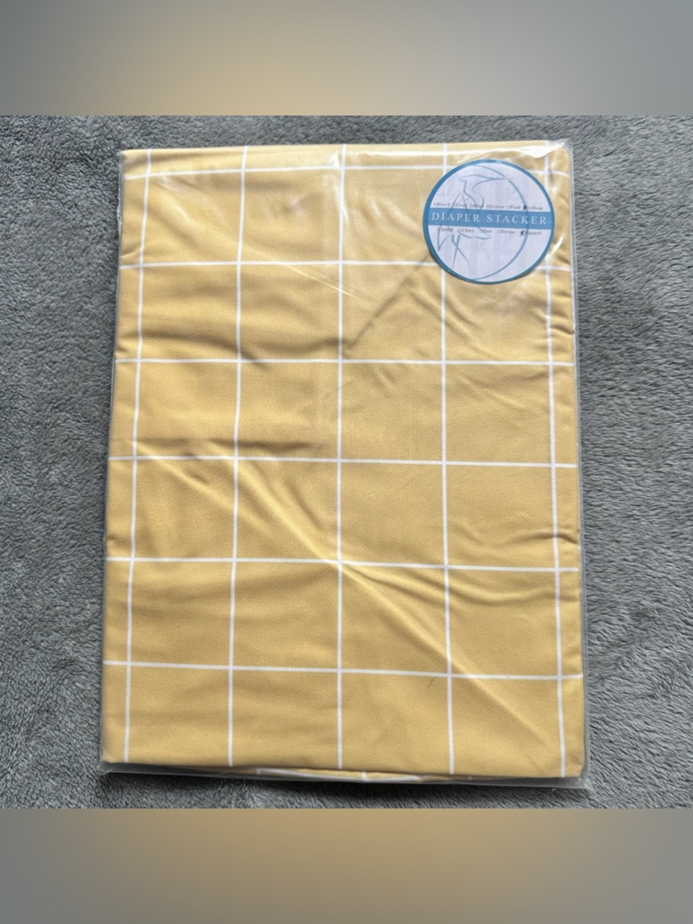NWT! Cloth Diaper Stacker - Yellow Gingham Plaid